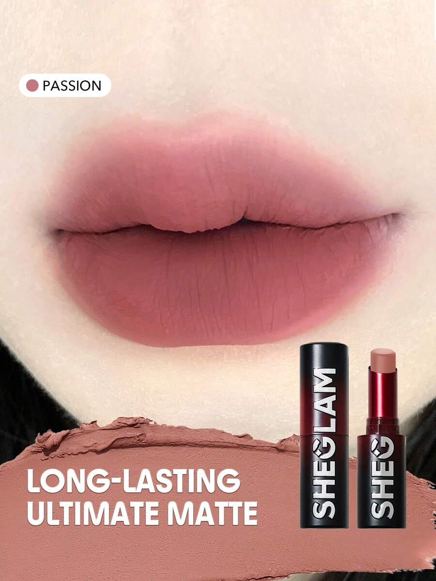 SHEGLAM Dynamatte Boom Long-Lasting Matte Lipstick (Ember Rose Ver.)-Passion Valentines Nude Lipstick Lightweight Color Non-Transfer Creamy-Matte Lip Makeup Brand Beauty Makeup Face Paint Cosmetic For Women Girls Perfect For Fall Winter Ideal For Y2K Fancy Fashion Suitable For Birthday Christmas Present Party Ready Best Color