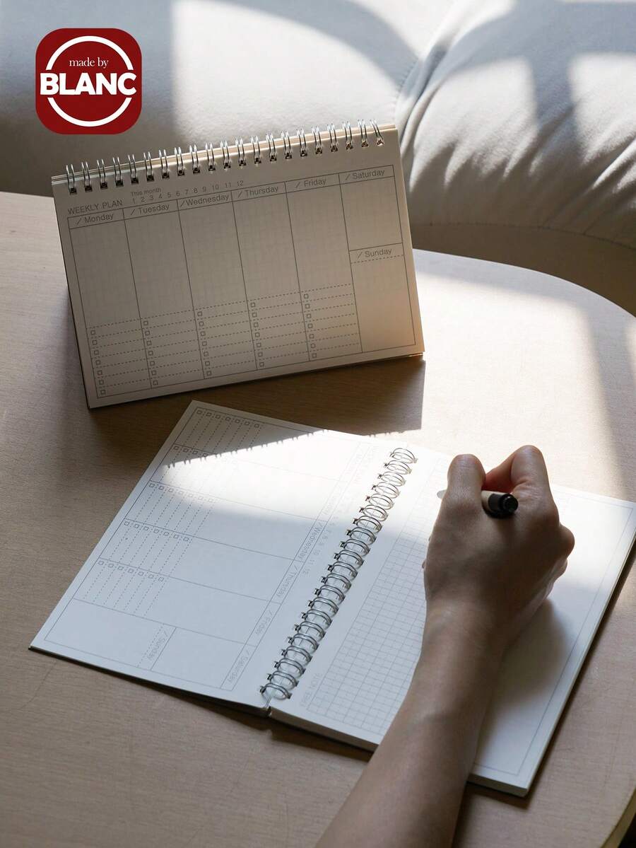 1 Stück Kraftpapier Monats-/Wochen-/Tagesplan-Spiralbuch, Sammelalbum Zubehör. Schulbedarf. Schule. Marker. Schreibwaren. Büro. Tagebuch. A5 Planbuch, Schüler, Notizbuch Terminplanbuch - Übersicht 1