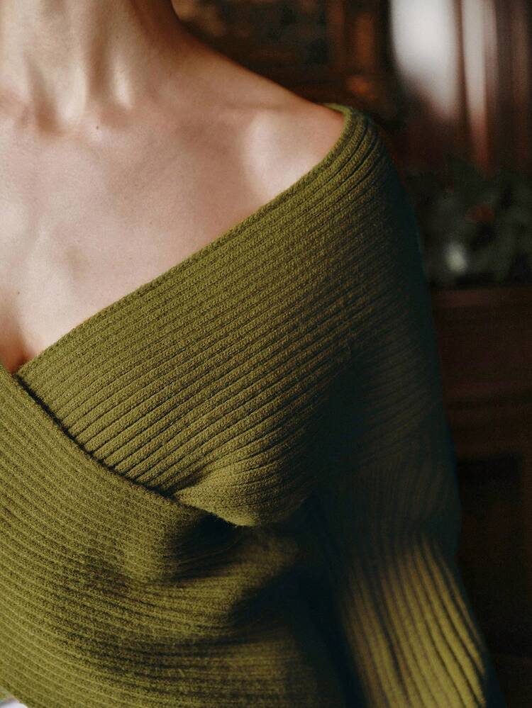 無地カジュアルニットクロスVネックバーサタイルレディースプルオーバーセーター、秋冬、外出、エレガント、レジャー、フォーマル、パーティー、ファッショナブル、新年、クリスマス、仕事、卒業式、結婚式に適しています