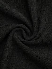 Sunspun 大码女式黑色休闲收腰衬衫，贝壳和海星纽扣装饰，秋冬 - 黑色 - 查看 8