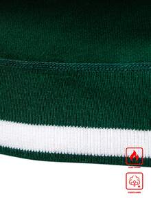 Manfinity Homme 男士条纹圆领长袖休闲羊毛衫，秋冬 - 橄欖綠 - 查看 5