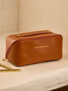 Cirelle 1pc Coffee Cloud Shaped Pillow Cosmetic Bag / Makeup Brush Holder / Travel Toiletry Organizer / Portable Makeup Pouch - Coffee Brown - View 2