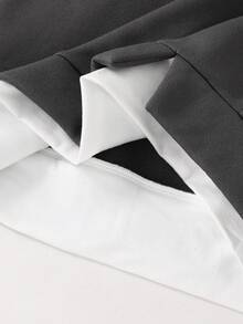 SHEIN Tween Boy Casual 2 In 1 Sweatshirt And Sweatpants Set - Dark Grey - View 7