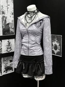 EgrlEra Giacca regular da donna con cappuccio con chiusura lampo, maniche lunghe, stampa tie-dye - Multicolore - Visualizzare 6