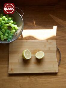 1 块带手柄的竹砧板，适用于厨房、切菜、切片、切丁、揉面团、嫩化肉类，