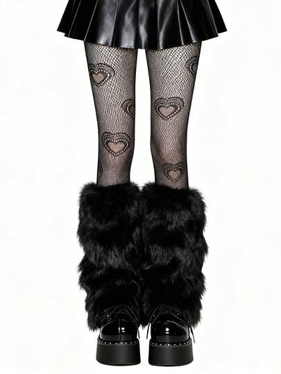 J-Fashion 1 par de medias y 1 par de medias de red y 1 par de mangas para las piernas (las medias negras deben ser rasgadas por usted mismo)