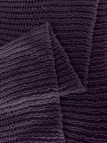 Calvaya Áo len chui đầu dáng rộng tay dài cổ chữ V hở vai cỡ lớn dành cho nữ, mùa thu/đông - Màu tím - Xem 8