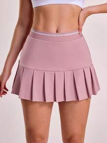 Sovereign Charm 休闲百搭粉色短款高弹力百褶瑜伽裙裤，带口袋 - 彩色 - 查看 5