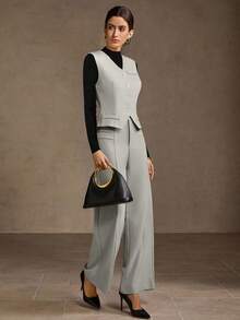 MOTF PREMIUM COLETE DE PEITO ÚNICO E CALÇA DE PERNA LARGA