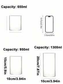 1个落地式玻璃花瓶装饰透明花瓶，适用于客厅，多种尺寸可选，玻璃罐礼品，生日毕业家居装饰 - 無色 - 查看 4