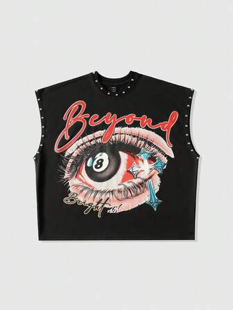 Street Life Men's Rivet Printed Loose Fit Tank Top