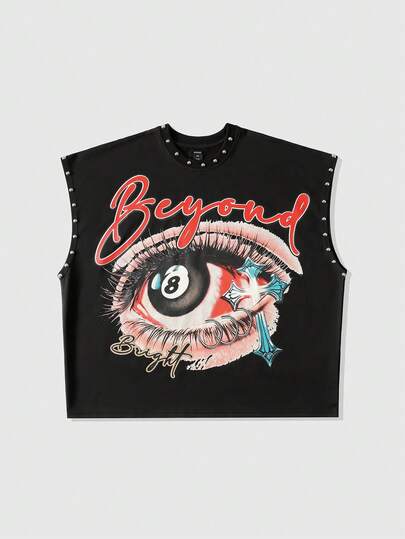 Street Life Men's Rivet Printed Loose Fit Tank Top