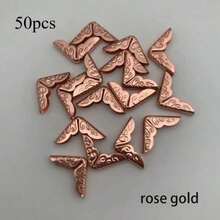 20/50/100个装金属三角护角，复古装饰边角保护器，适用于书籍、剪贴簿、相册、笔记本、文件夹、学校及办公用品，返校季必备，学习用品 - 彩色 - 查看 15