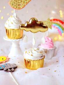 50pcs Muffin Cup Liners Cupcake Wrappers With Foil Rim For Gathering With Family & Friends Back To School - Multicolor - View 11