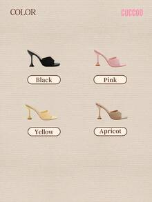 CUCCOO BASICS CUCCOO Women's Fashion Daily Wear High Heel Mule Sandals For Christmas - Black - View 12