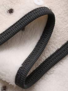 DAZY Bộ đồ liền thân in họa tiết lông cừu có mũ trùm đầu cho bé gái sơ sinh/trẻ mới biết đi, trang phục mùa đông thoải mái - trắng - Xem 6