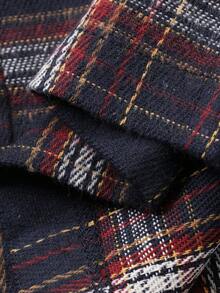 DAZY Women's Plaid Loose Pajama Bottoms, Autumn/Winter - Navy Blue - View 7