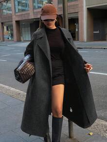 DAZY 女士时尚通勤大衣，配腰带，秋冬款