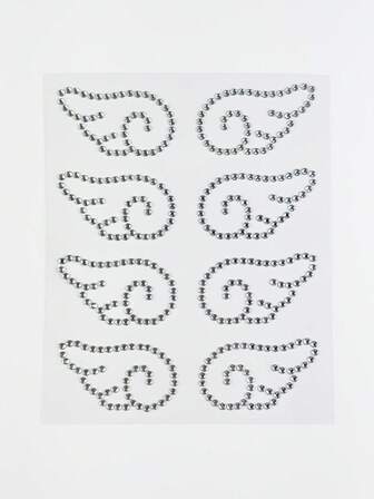 Kawaii 1 قطعة ملصقات مجوهرات للوجه مزينة بالدانتيل والقلب والنجمة والفراشة والماس اللامع