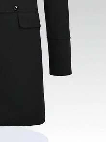 Manfinity Mode Cappotto uomo elegante e versatile a doppio petto, colore unito, cappotto lungo uomo a doppio petto, abbigliamento uomo, cappotto nero uomo, stile dark academia