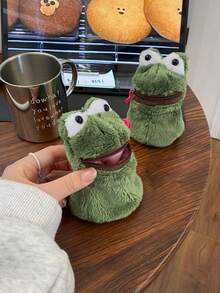 Joivida 1 Porta-moedas de Sapo Fofo de Pelúcia com Chaveiro, Adorável Brinquedo de Pelúcia de Sapo Kawaii com Zíper, Mini Carteira para Meninas e Mulheres, Presente, Acessório de Moda - Verde - Ver 5