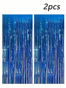 2件/包 银色金属箔帘背景幕布 流苏箔帘 生日 婚礼 订婚 迎婴派对 单身派对 圣诞节 节日庆典派对装饰 拍照道具 - 彩色 - 查看 21