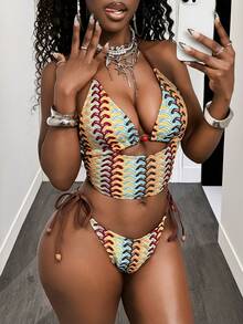 Costavie Women's Summer 2-Piece Tankini Swimsuit Set, Multi-Color Fabric - Multicolor - View 1