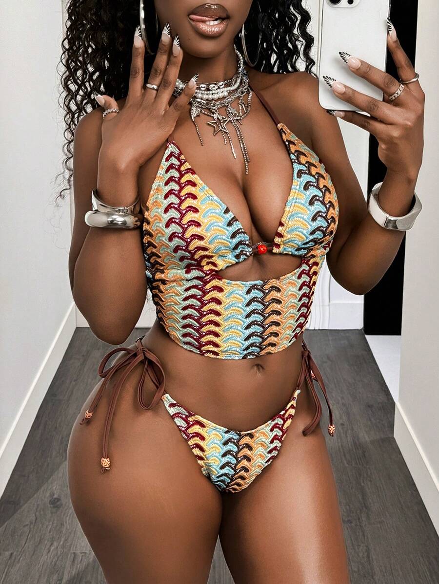 Costavie Women's Summer 2-Piece Tankini Swimsuit Set, Multi-Color Fabric - Multicolor - View 1