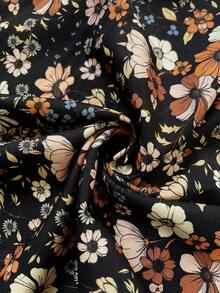 SHEIN Falda de embarazo casual con estampado y dobladillo dividido - Negro - Ver 7