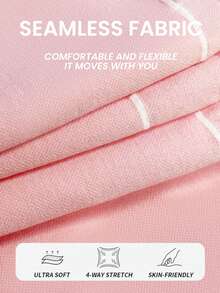 Sovereign Charm Bộ đồ thể thao liền mạch áo ba lỗ crop top và quần legging kẻ sọc cho nữ - Hồng - Xem 8