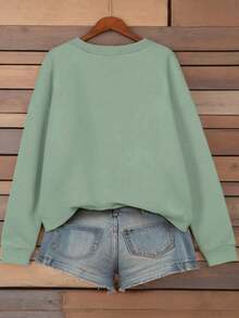 EMERY ROSE 女士圣诞快乐圣诞树印花运动衫 - 綠色 - 查看 2