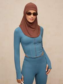 Activina Hijab untuk Atlet, Topi Olahraga Kasual Warna Cokelat - A - View 2