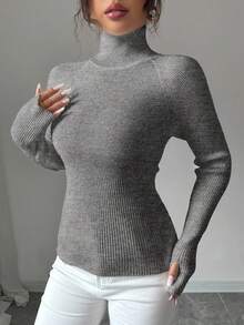Y2K Elegant Outdoor Knitted Pullover Sweater, Suitable For Commuting, Holiday, And Daily Wear - Grey - View 4