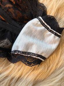 3pcs/Set Women's Contrast Lace Leopard Print Sexy Panties ClassicAnimalPrint - Multicolor - View 3