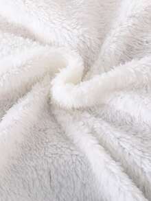 SHEIN 女童撞色长袖拉链连帽外套，带毛领 - 彩色 - 查看 3