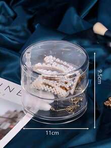 1个多层首饰收纳盒，情人节礼物，适合阳光旅行、返校季等场合 - 無色 - 查看 12
