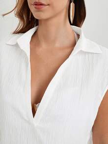 CAJUNI Damen Einfarbiges Kleid mit Umlegekragen und Fledermausärmeln, lässiger Überwurf