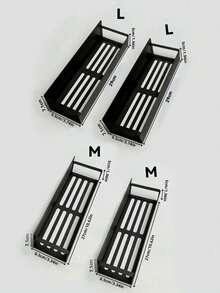 1 Set - Magnetic Spice Racks - Refrigerator & Freezer Organizers, Double Set, Tidy Storage, Strong Adhesion, Kitchen Storage Racks, Space Saving - Black - View 11