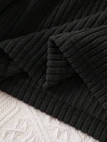 Elladie kids Toddler Girls Casual Sweet Knitted Bow Decor Ruffle Hem Long Sleeve Top + Elastic Waist Pleated Skirt, Suitable For Daily Wear, Casual Outing