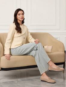 Sleekvia Mocasines planos casuales de mujer con decoración de borlas y lazo en estilo bohemio - Rosa vieja - Ver 2