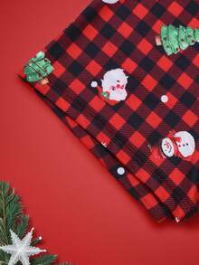 Men's Santa Claus Plaid Print Elastic Waist Boxer Briefs - Red - View 4