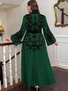 Firerie Große Größen Damen Grafik Farbblock Valentinstag schwarzer Gürtel mit Seitentaschen