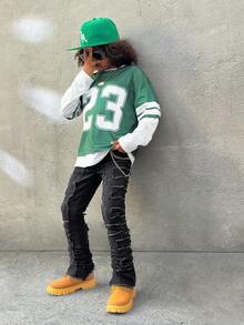 Coolane Kids Tween Boys' Winter Black Ripped Paint Splatter Elastic Jeans FALL Holiday,New Year ,Party, Casual Boys Outfits - Black - View 4