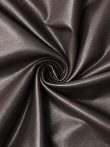 Elenzga 大码女式褶皱修身仿皮铅笔裙，适合工作场合 - 咖啡棕 - 查看 7