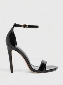 CUCCOO SZL Women's Fashionable Pink Ankle Strap High Heel Sandals For Christmas - Black - View 8