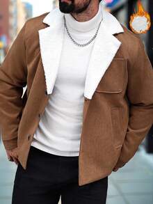 Manfinity Homme Men's Casual Outdoor Warm Long Sleeve Jackets, Suitable For Autumn/Winter,Daily Leisure, Weekend Trips, Outdoor Activities, Travel Expeditions, Relaxed Work Environments Or Semi-Formal Occasions,Boyfriend/Husband Gift, Anniversary Gift