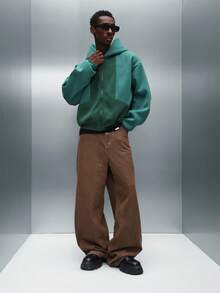 PLAYBOY X SUMWON sweat-shirt à capuche zippé court avec cordon de serrage et poche centrale pour un style casual de rue - Vert - Voir 4