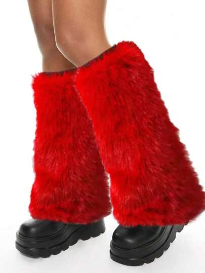 Grunge Punk 1pair Leopard Print Stylish And Warm Leg Warmers For Women