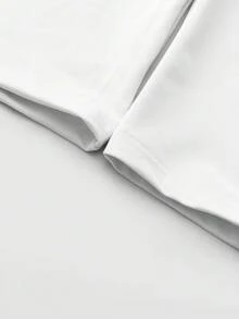 Manfinity Hypemode Áo thun nam tay dài cổ khoét đơn giản, màu trơn, thoải mái khi đi làm hàng ngày, mùa xuân/thu - trắng - Xem 5