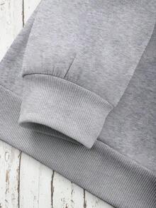 INAWLY 星空镂空仿刺绣效果图案卫衣，舒适秋季圆领卫衣，咖啡书迷礼物，舒适季节卫衣 - 灰色 - 查看 4